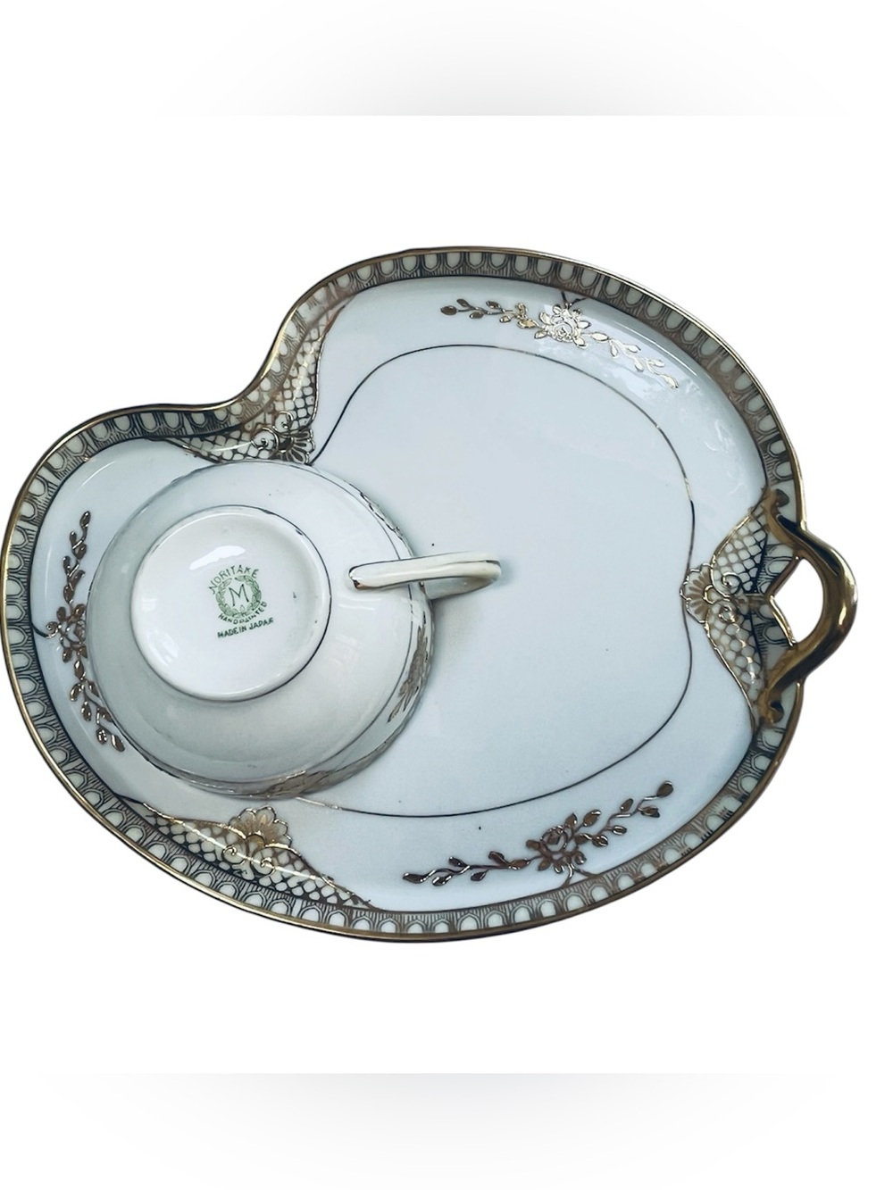 Antique/Vintage Noritake hand-painted porcelain snack set / collectible in EUC